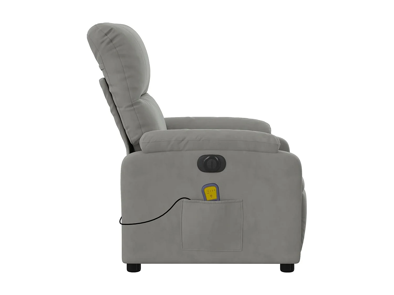 Sillón de relax | Sillón reclinable masaje eléctrico tela microfibra gris claro SHL3150