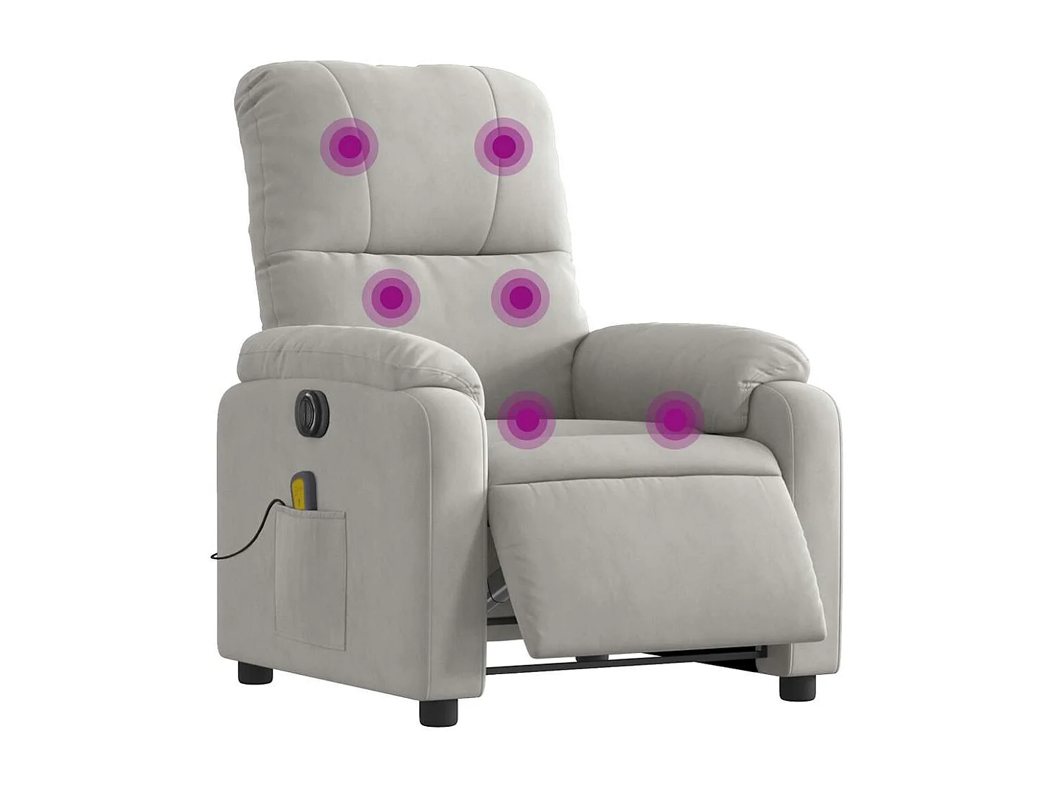 Massagesessel Elektrisch | Relaxsessel indoor Hellgrau Mikrofasergewebe SHL49684