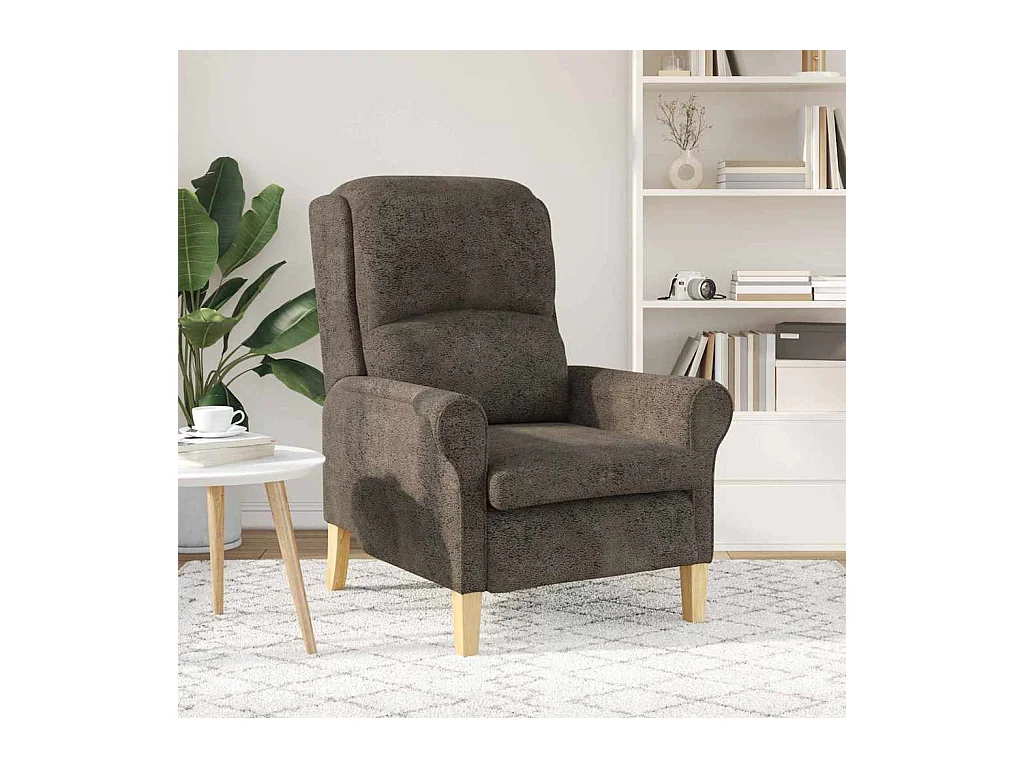 Sillón de salón | Silla de relax | Sillón Gris oscuro 76x94x102 cm Cuero sintético SHL6915