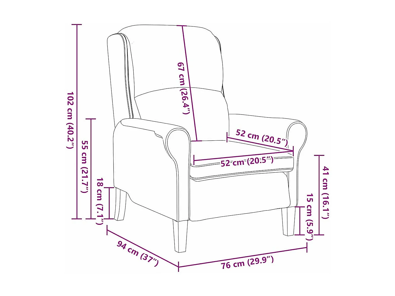 Fauteuil de Salon-Chaise de relax Gris foncé 76x94x102 cm Faux cuir SHL1070