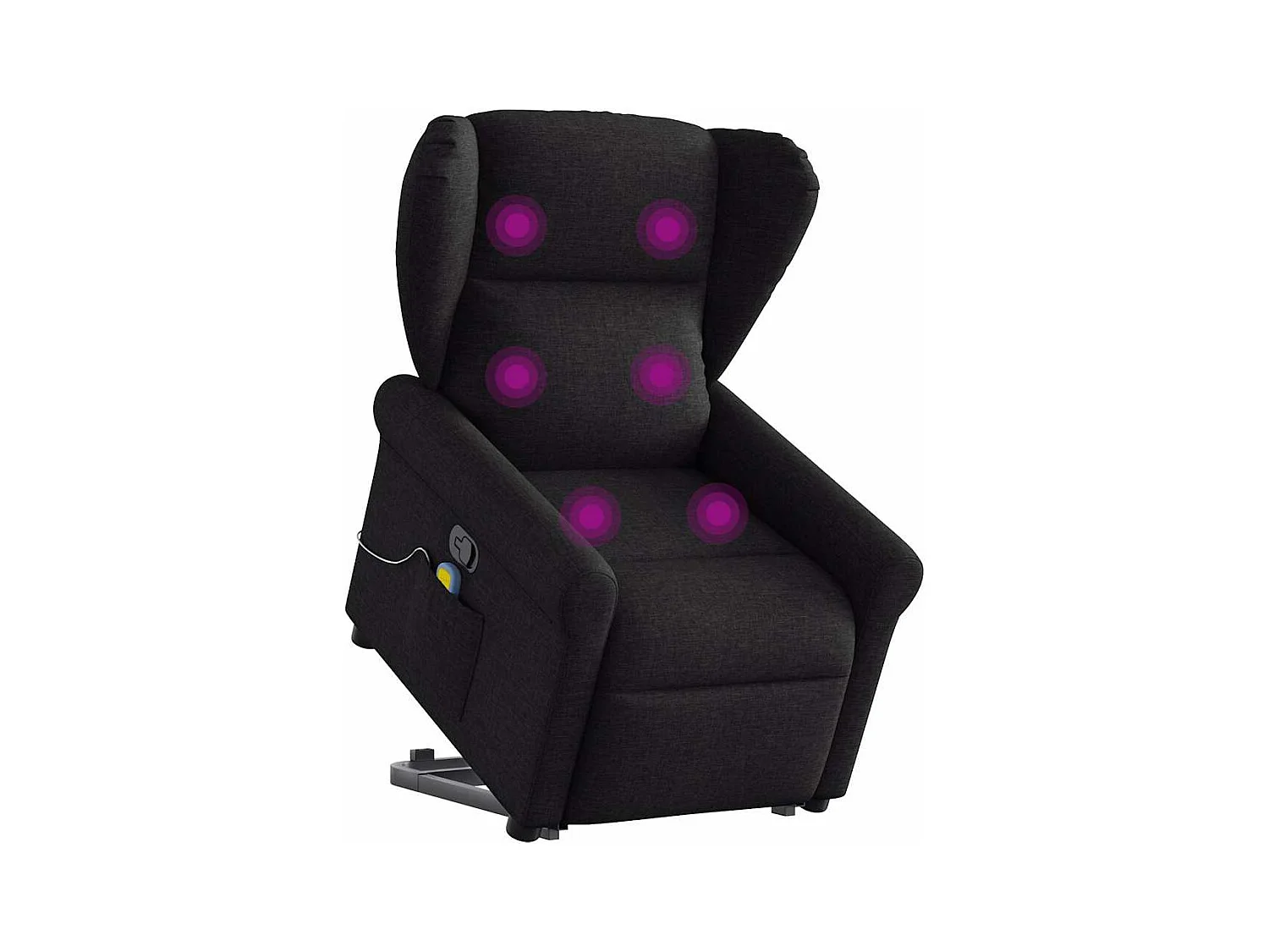 Fauteuil inclinable-Chaise de relax-Fauteuil de Massage Noir Tissu SHL4623
