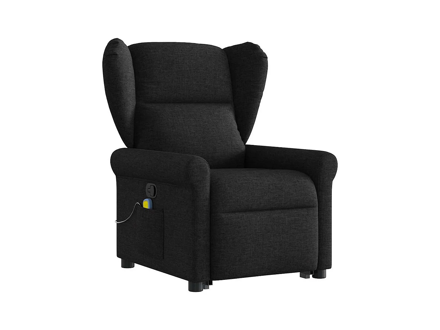 Fauteuil inclinable-Chaise de relax-Fauteuil de Massage Noir Tissu SHL4623