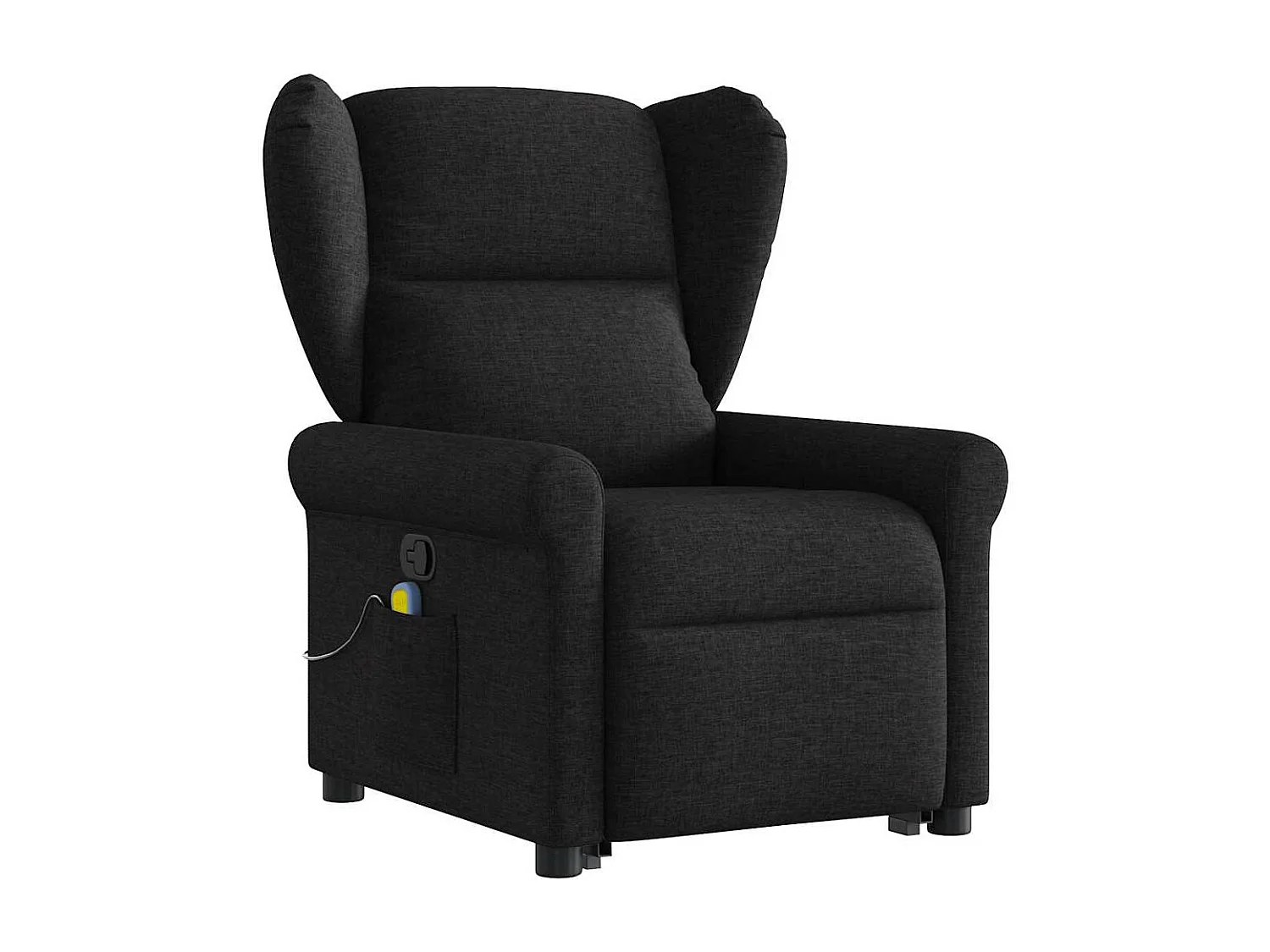 Fauteuil inclinable-Chaise de relax-Fauteuil de Massage Noir Tissu SHL4623