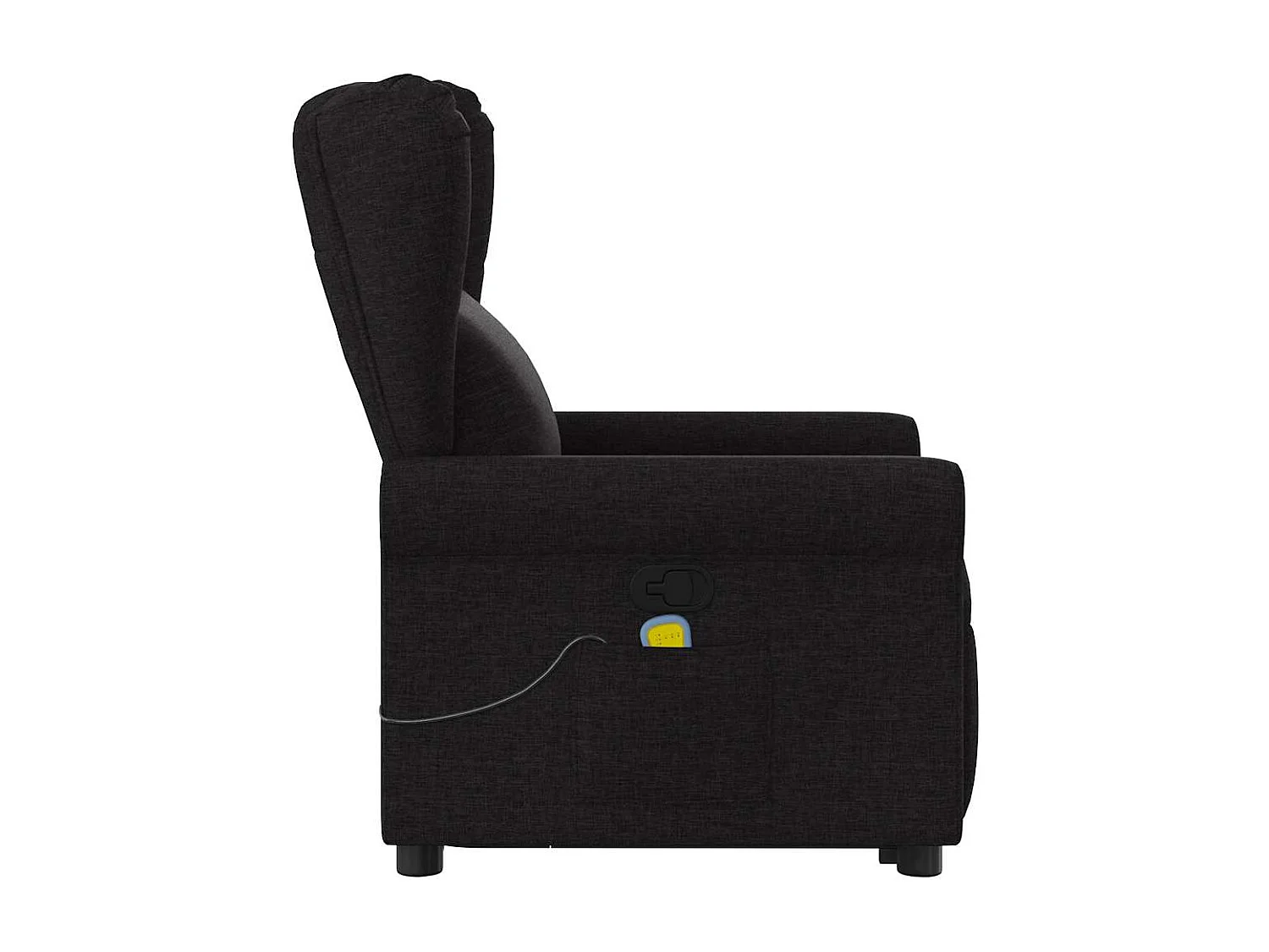 Fauteuil inclinable-Chaise de relax-Fauteuil de Massage Noir Tissu SHL4623