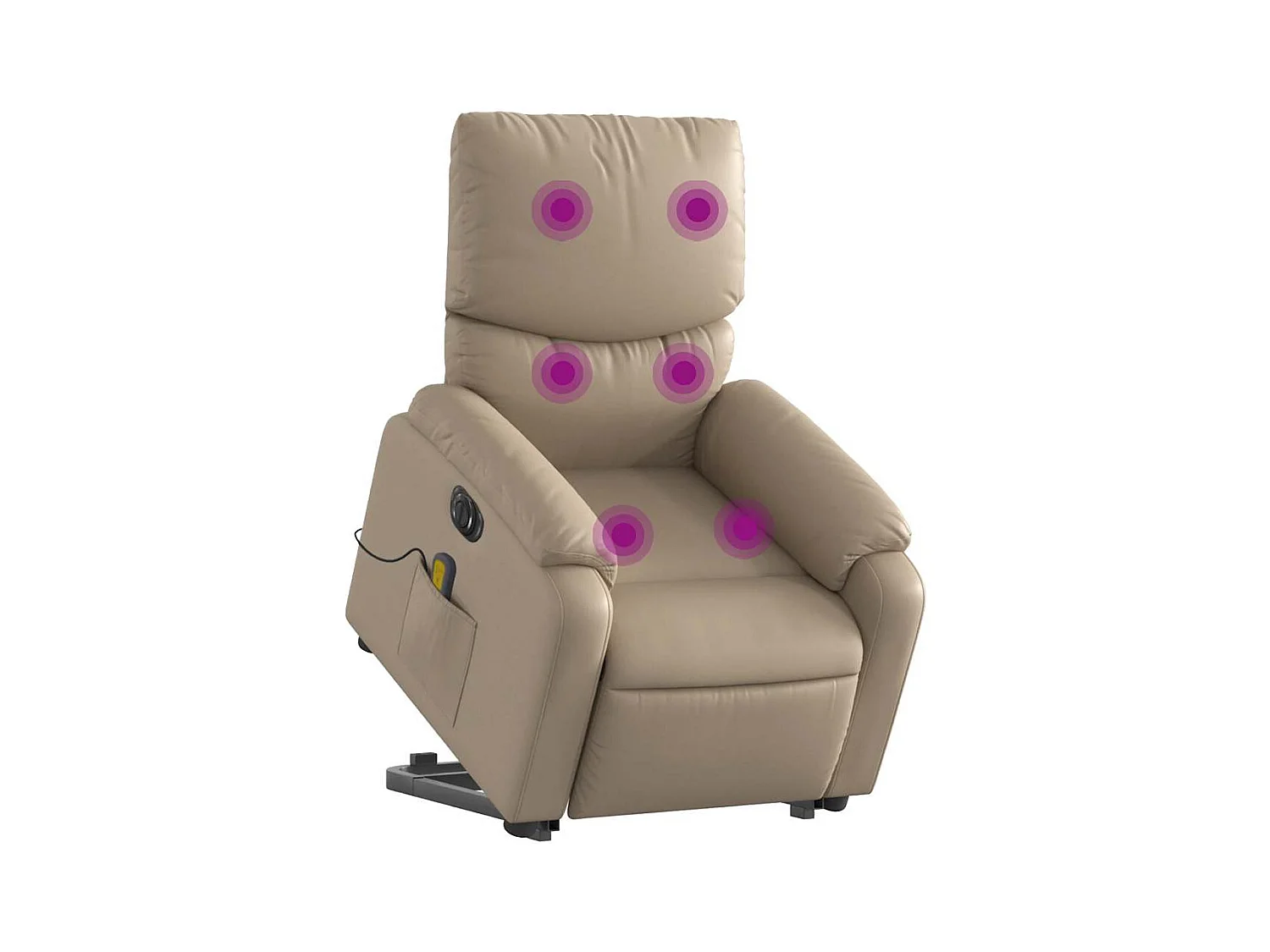 Sta-op-massagestoel elektrisch kunstleer cappuccinokleurig