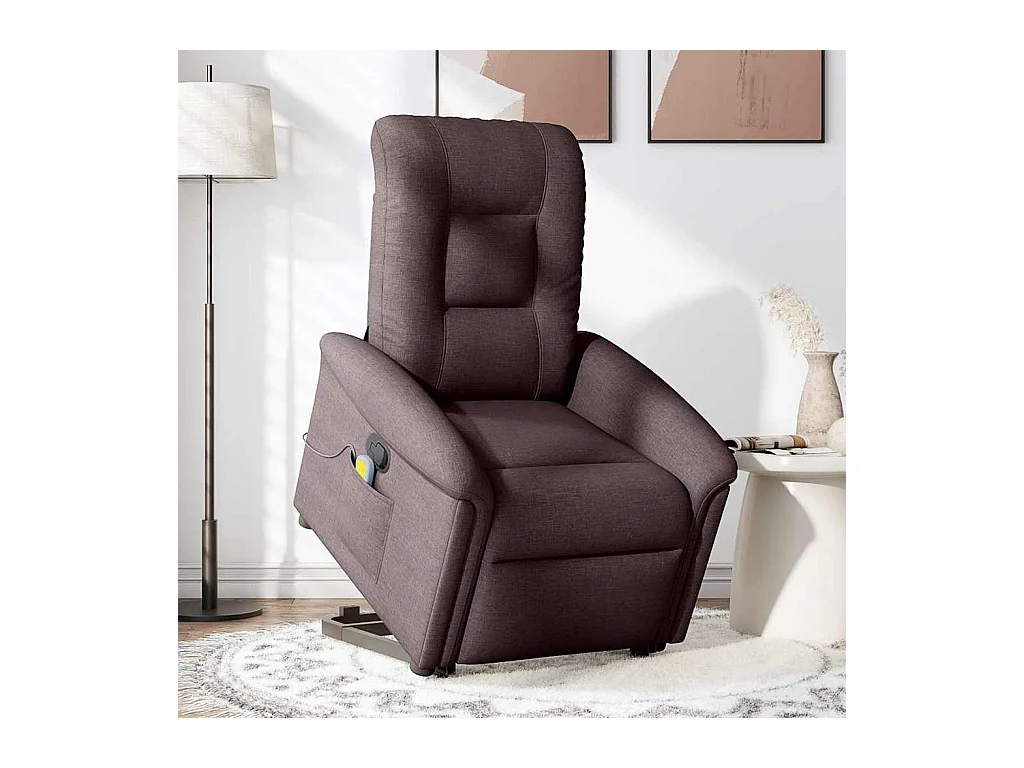 Silla de masaje reclinable de pie de tela marrón oscuro SHL3823