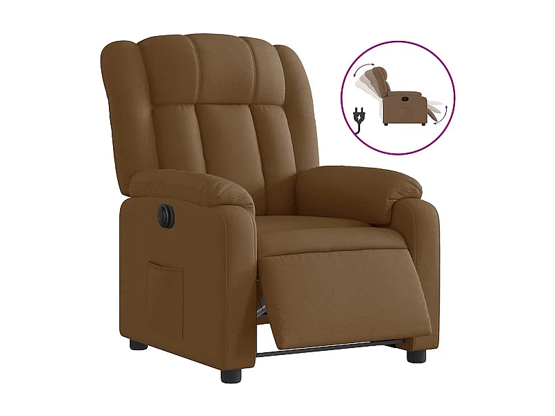 Sillón de relax | Silla | Sillón reclinable eléctrico de tela marrón SHL7864