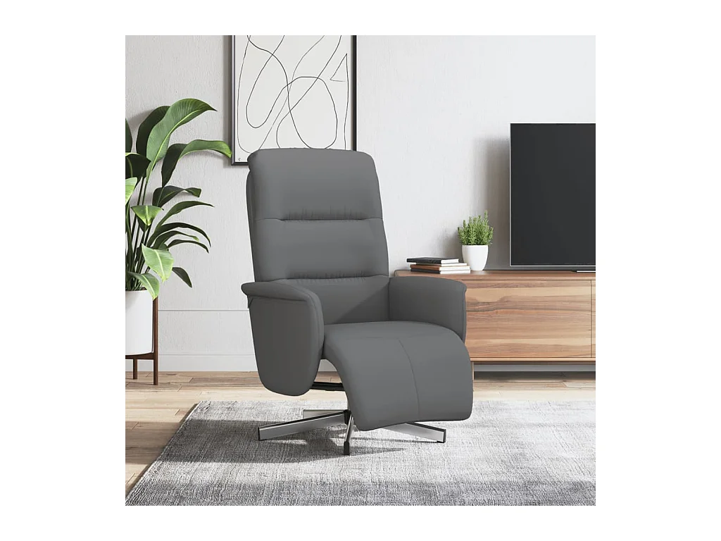 Sillón de relax | Sillón reclinable con reposapiés tela gris oscuro SHL2052