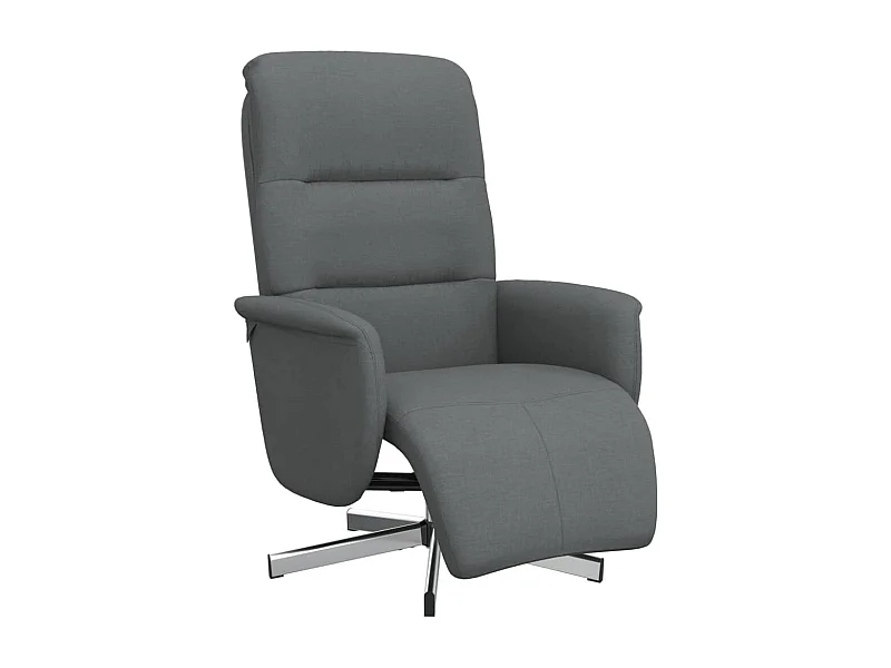 Fauteuil inclinable-Fauteuil salon avec repose-pieds gris foncé tissu SHL2721