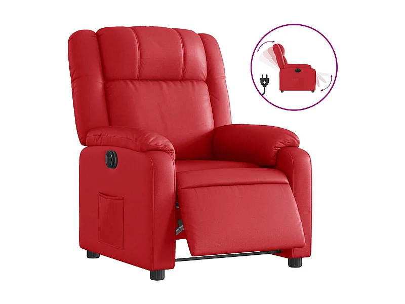 Sillón de relax | Silla | Sillón reclinable eléctrico de cuero sintético rojo SHL2372