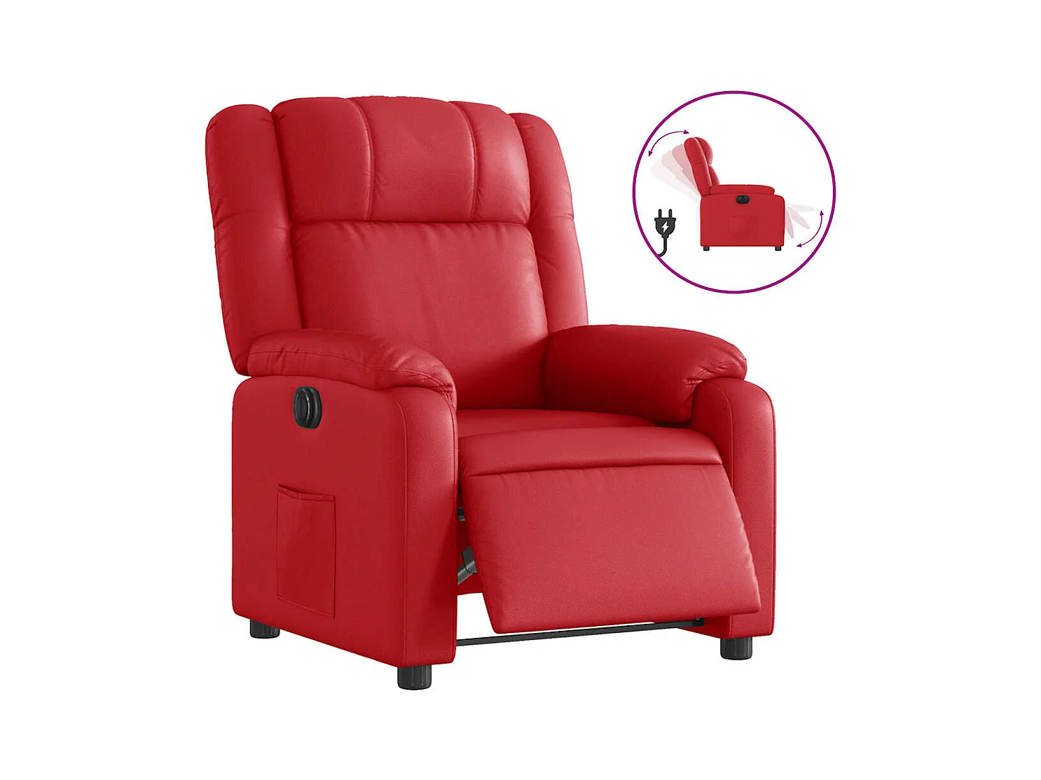 Sillón de relax | Silla | Sillón reclinable eléctrico de cuero sintético rojo SHL2372