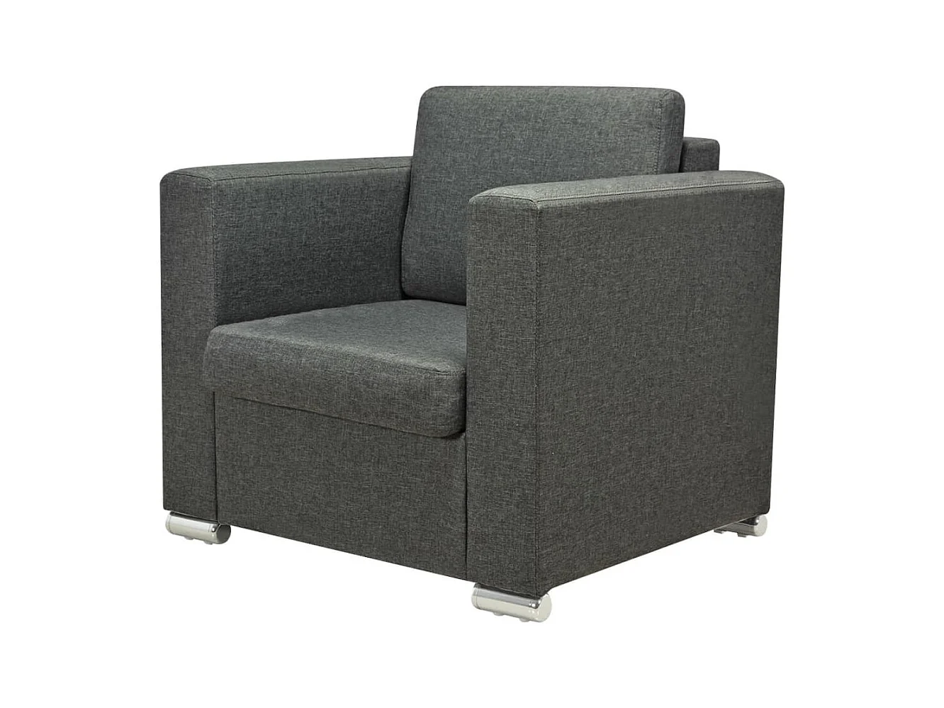 Fauteuil salon-Chaise d'appoint-Fauteuil gris foncé tissu 82x73x78 cm SHL4374
