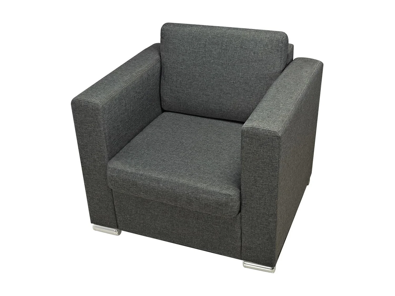 Fauteuil salon-Chaise d'appoint-Fauteuil gris foncé tissu 82x73x78 cm SHL4374