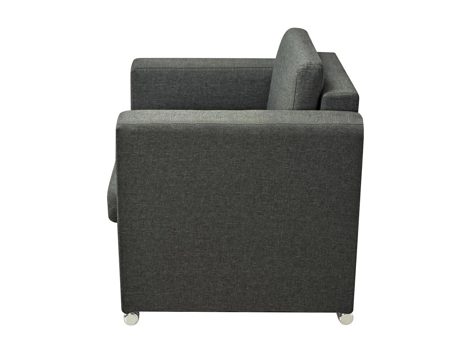 Fauteuil salon-Chaise d'appoint-Fauteuil gris foncé tissu 82x73x78 cm SHL4374