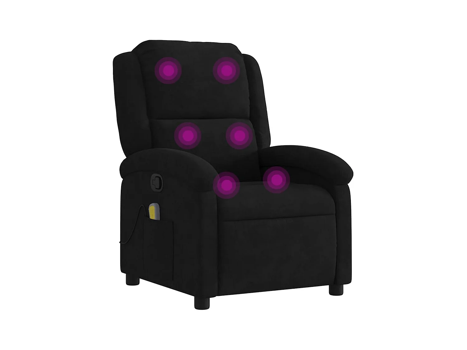 Fauteuil inclinable-Chaise de relax-Fauteuil de Massage noir velours SHL2530