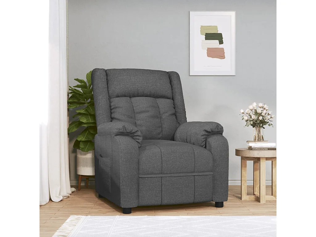 Fauteuil inclinable-Fauteuil de salon Gris foncé Tissu SHL1154