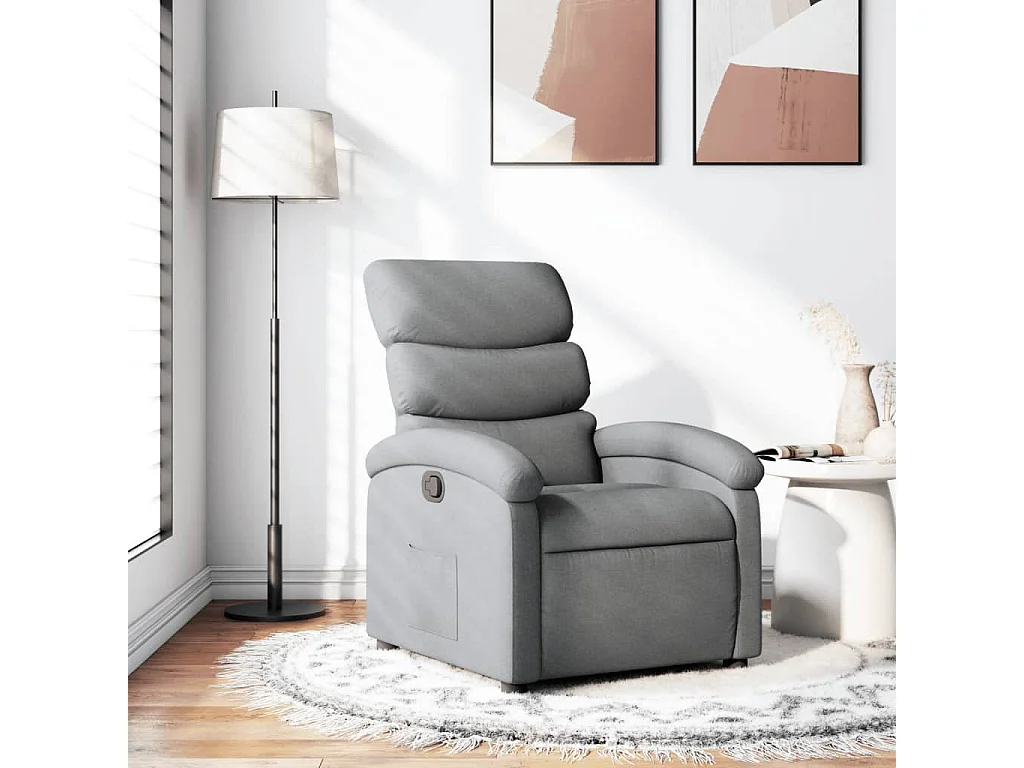 Fauteuil inclinable-Chaise de relax-Fauteuil TV gris clair tissu SHL2389