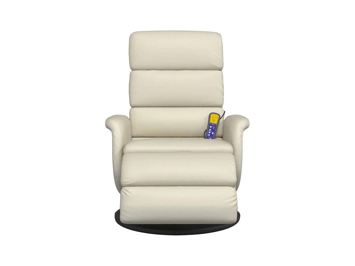 Sillón de relax | Sillón reclinable masaje con reposapiés cuero sintético crema SHL8491