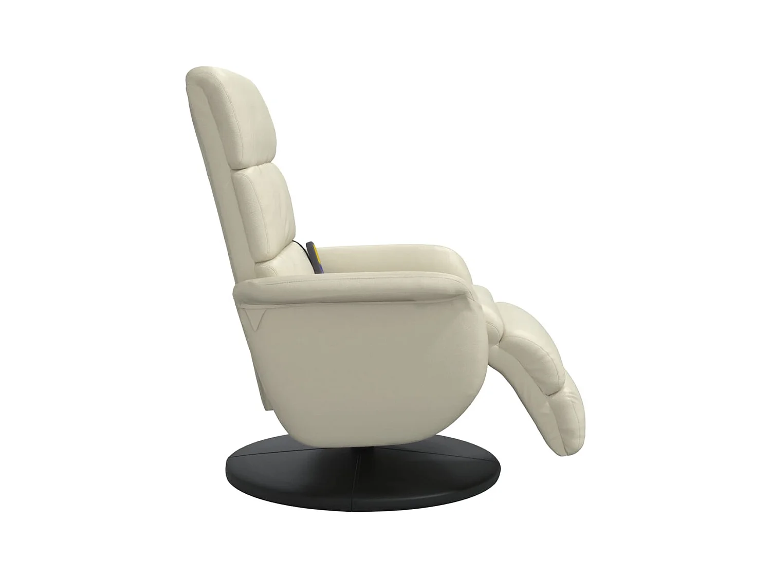 Sillón de relax | Sillón reclinable masaje con reposapiés cuero sintético crema SHL8491