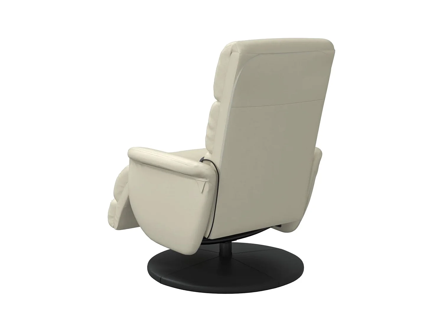 Sillón de relax | Sillón reclinable masaje con reposapiés cuero sintético crema SHL8491