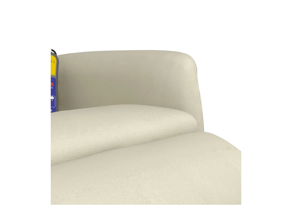 Sillón de relax | Sillón reclinable masaje con reposapiés cuero sintético crema SHL8491