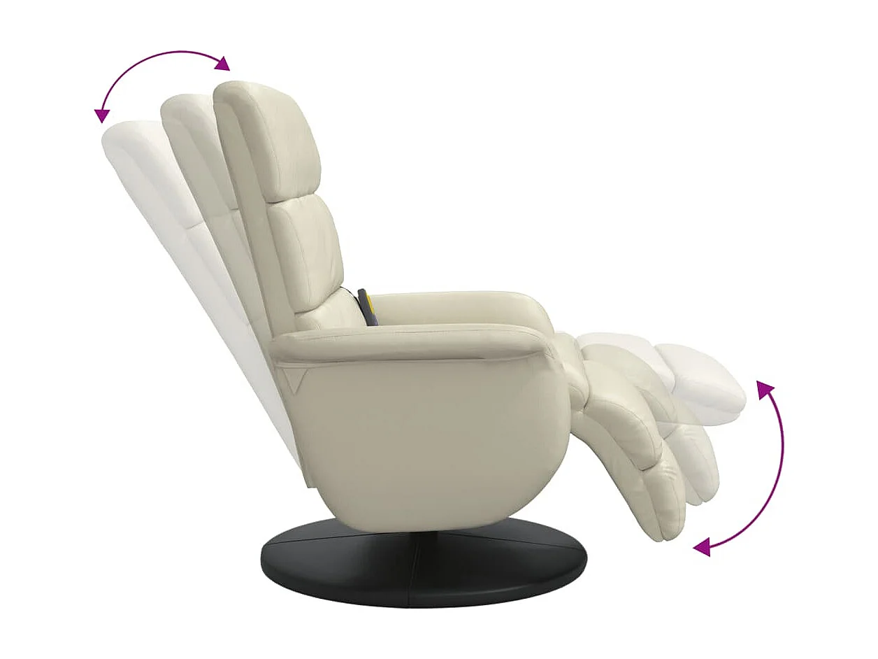 Massagesessel | Relaxsessel mit Fußteil Creme Kunstleder SHL49653