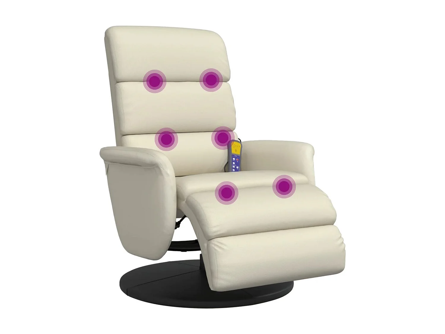 Massagesessel | Relaxsessel mit Fußteil Creme Kunstleder SHL49653