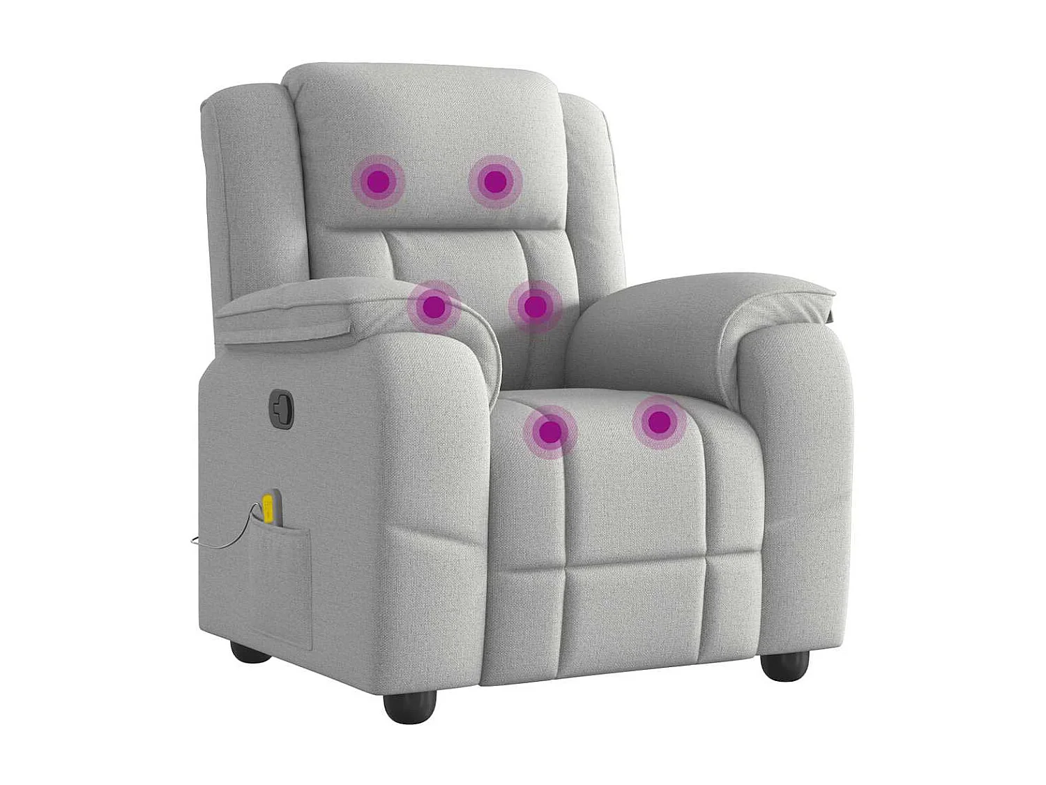 Sillón de salón | Silla | Sillón de masaje reclinable de tela gris nube SHL3489