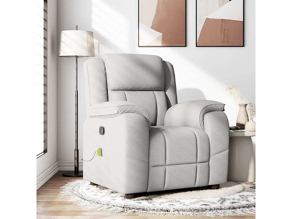Fauteuil inclinable-Chaise de relax-Fauteuil de Massage gris nuage tissu SHL4344