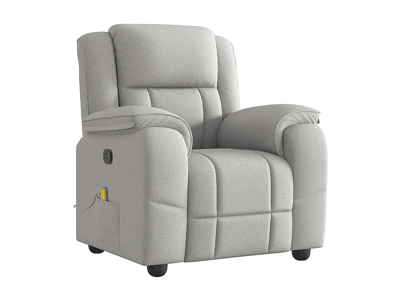 Fauteuil inclinable-Chaise de relax-Fauteuil de Massage gris nuage tissu SHL4344