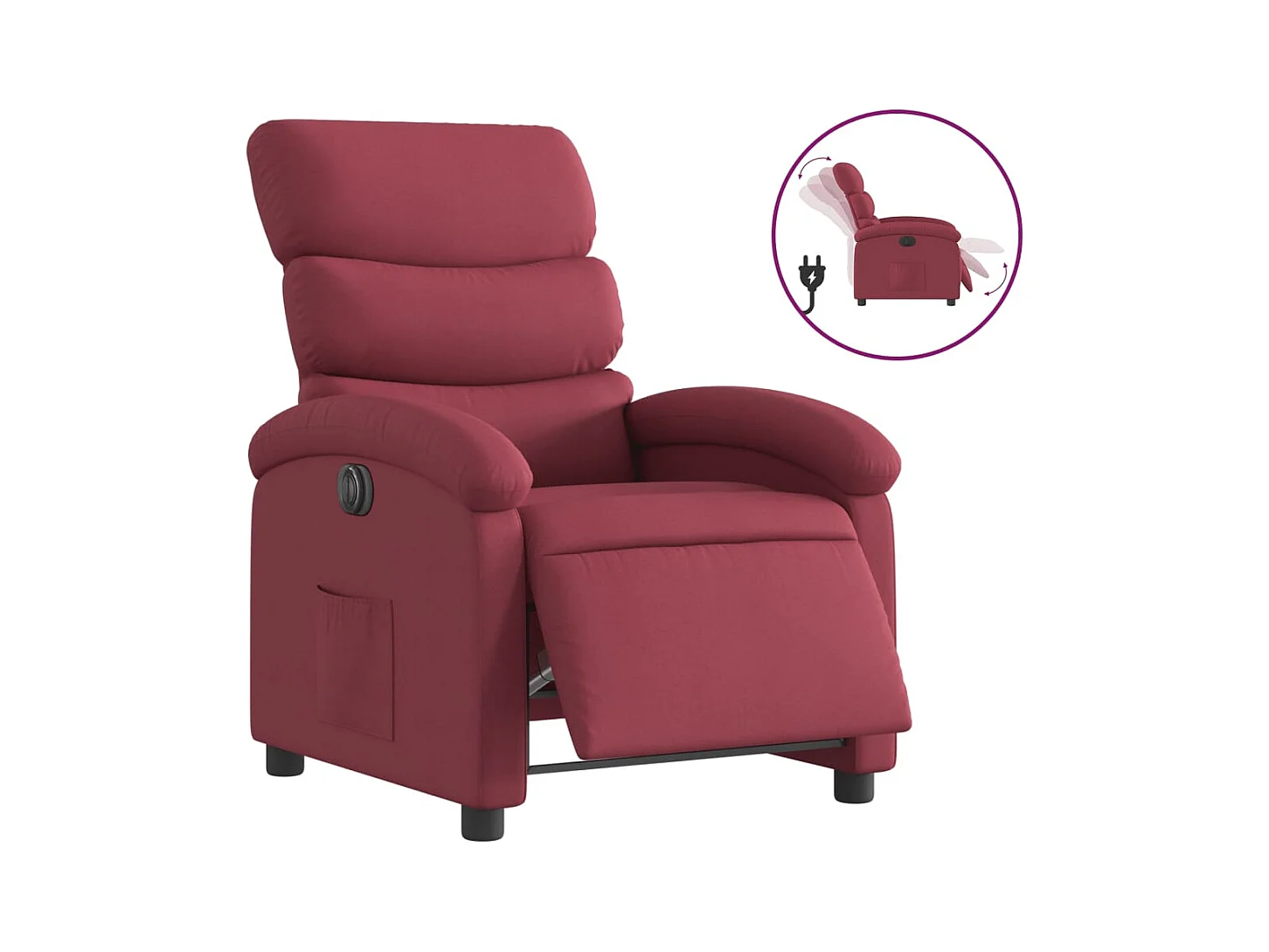 Sillón de relax | Silla | Sillón reclinable eléctrico tela rojo tinto SHL8987