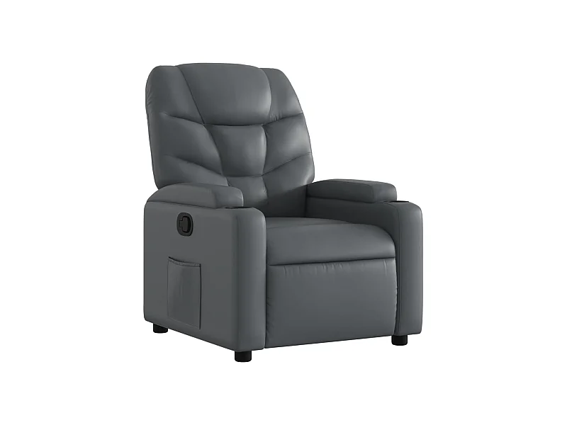 Sillón de relax | Sillón reclinable de cuero sintético gris SHL9753