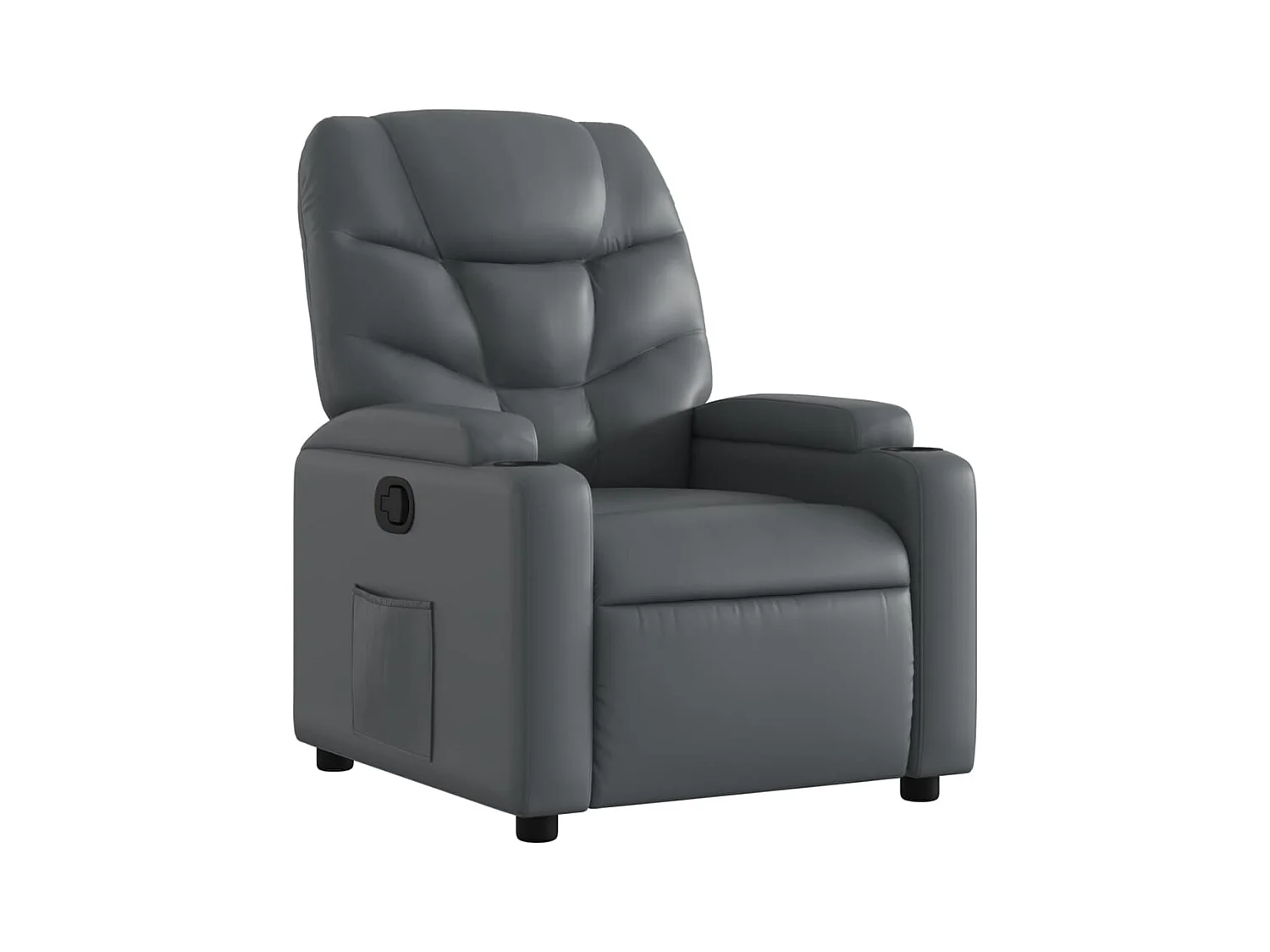 Fauteuil inclinable-Fauteuil salon Gris Similicuir SHL4152