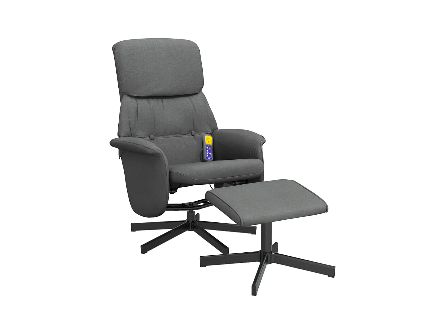 Sillón de relax | Sillón reclinable de masaje con reposapiés tela gris oscuro SHL5062