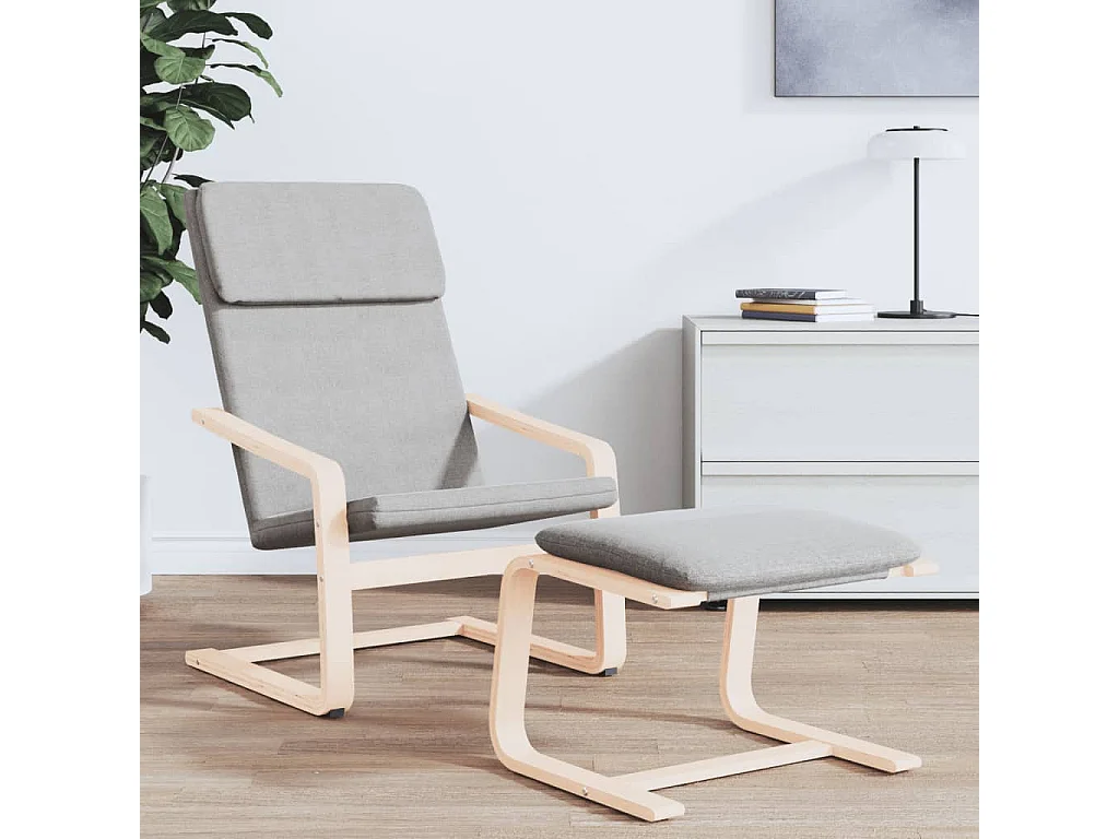 Relaxsessel | Lounge Sessel Hellgrau Stoff SHL34927