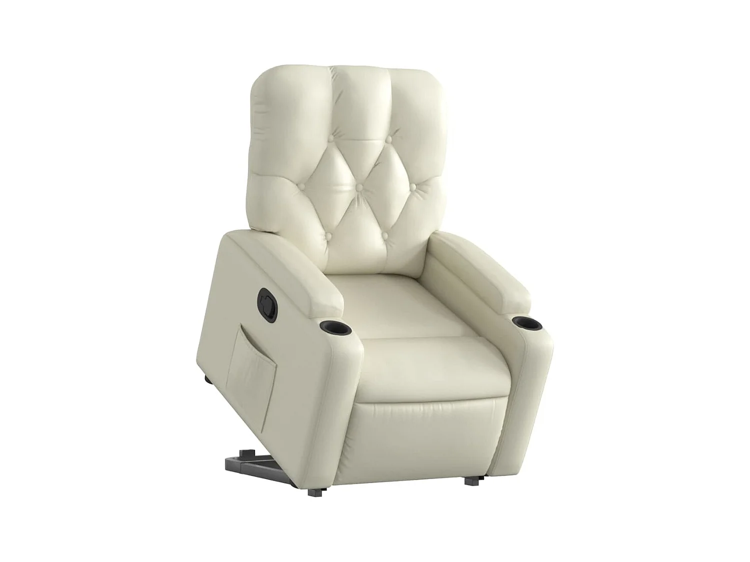 Sillón de relax | Sillón reclinable elevable cuero artificial color crema SHL6572