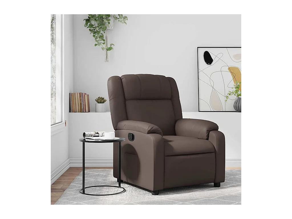 Sillón de relax | Sillón reclinable de cuero sintético marrón SHL2202