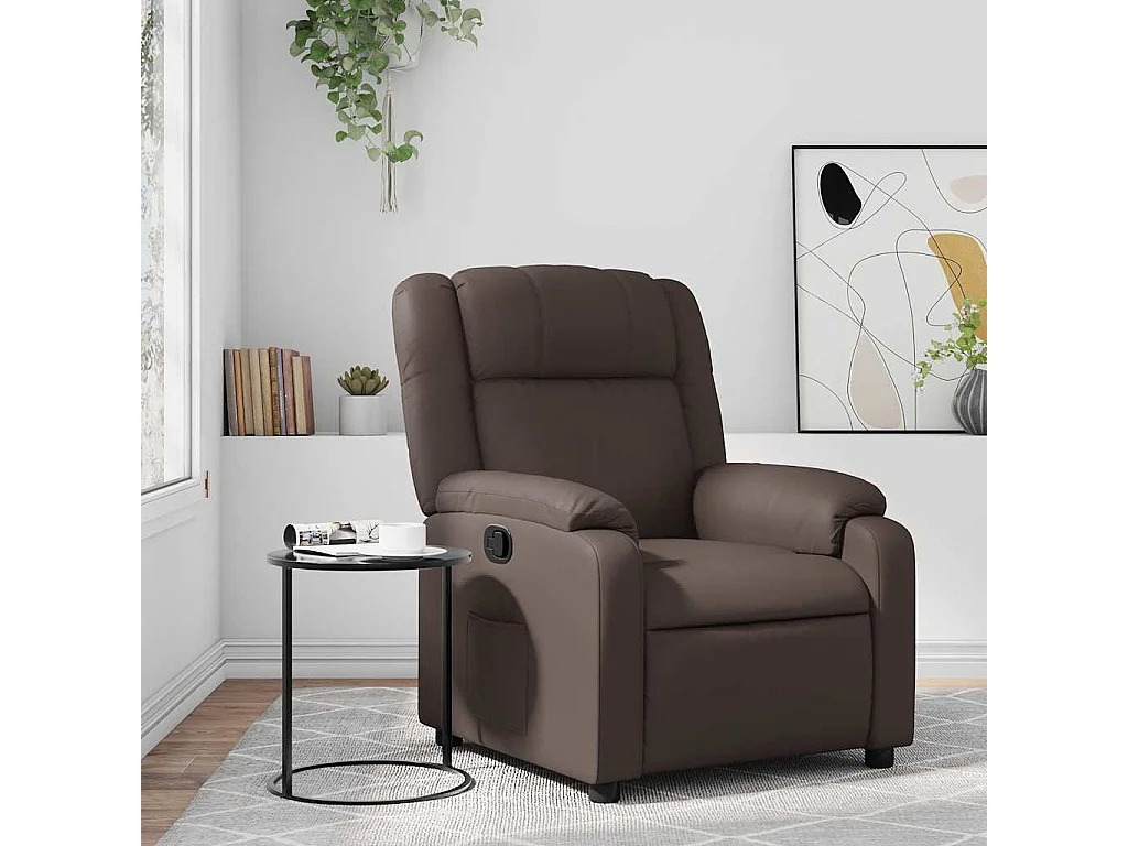 Relaxsessel | Lounge Sessel für Wohnzimmer Braun Kunstleder SHL79360
