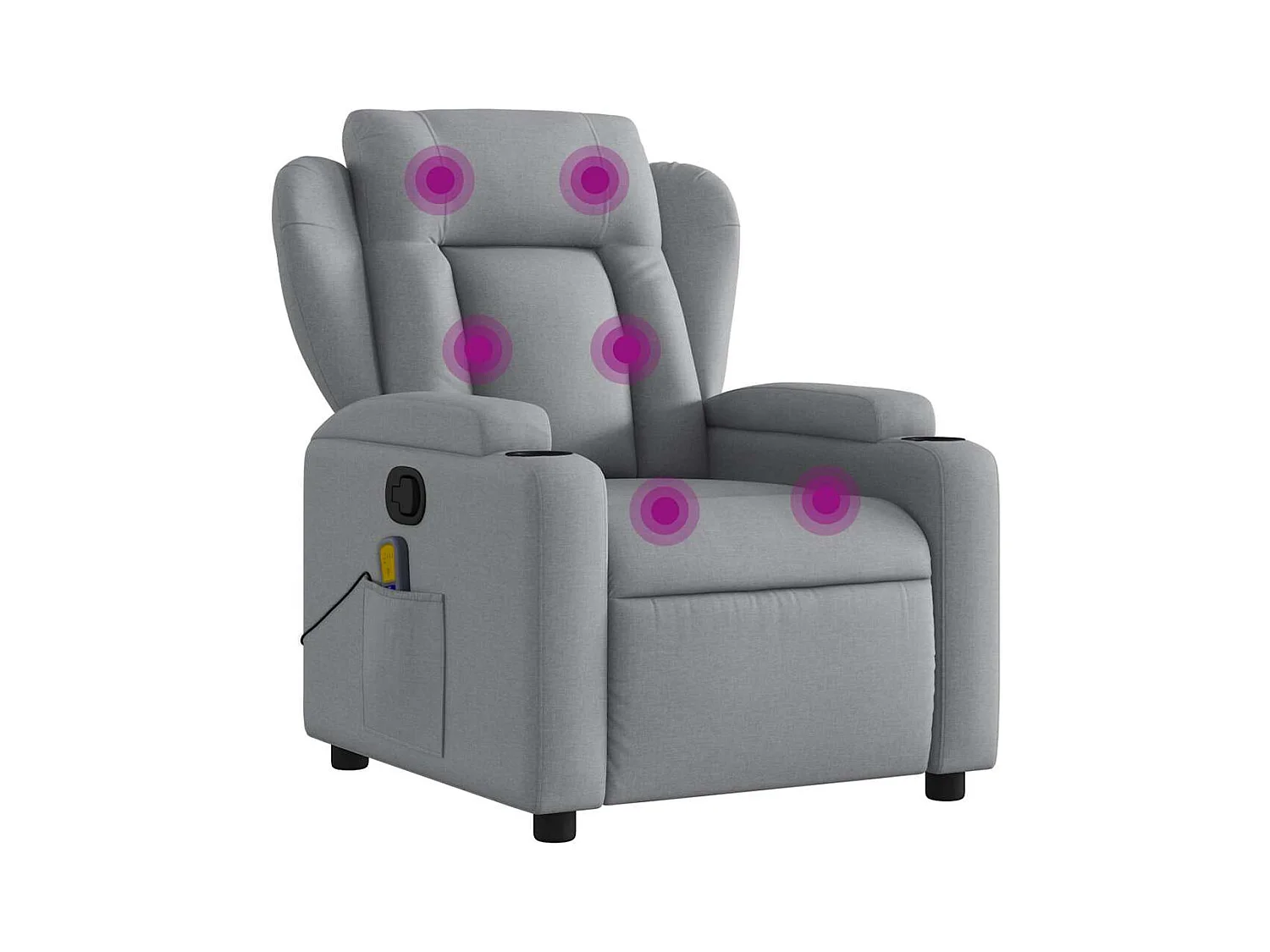 Fauteuil inclinable-Chaise de relax-Fauteuil de Massage gris clair tissu SHL1534