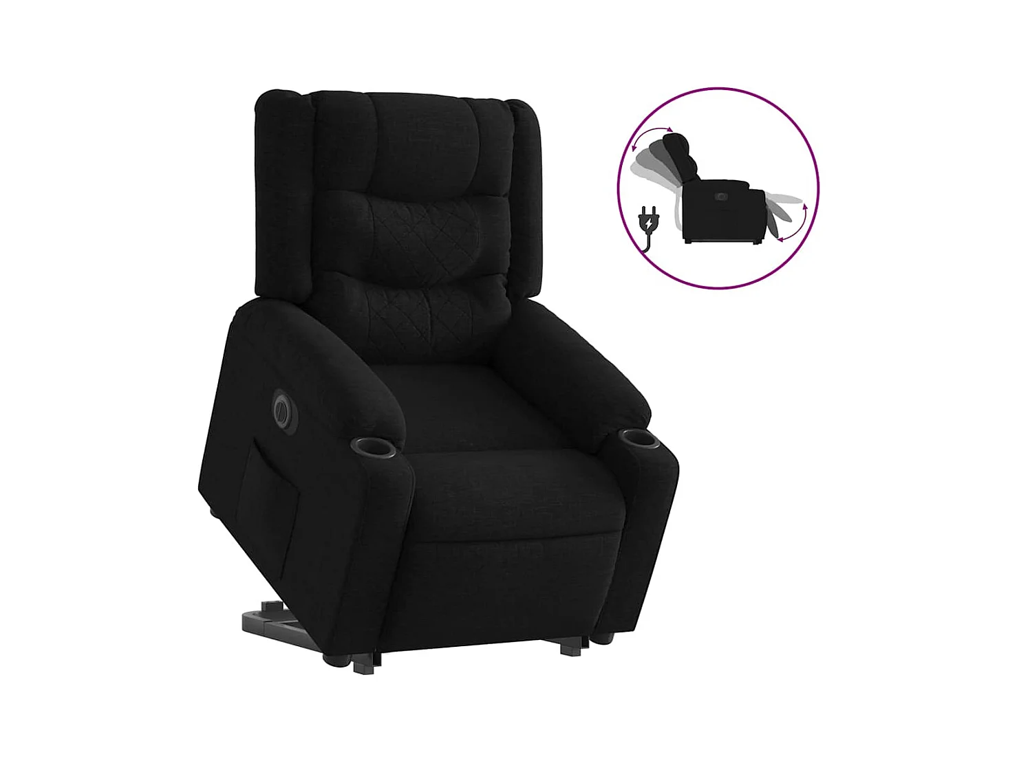 Fauteuil inclinable électrique-Chaise de relax-Fauteuil salon noir tissu SHL2941