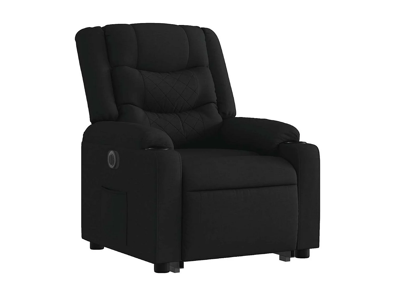 Relaxsessel mit Aufstehhilfe Elektrisch | Lounge Sessel indoor Schwarz Stoff SHL4019