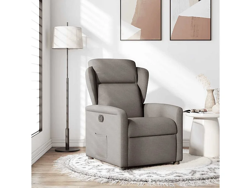 Fauteuil inclinable-Chaise de relax-Fauteuil TV Taupe Tissu SHL3395