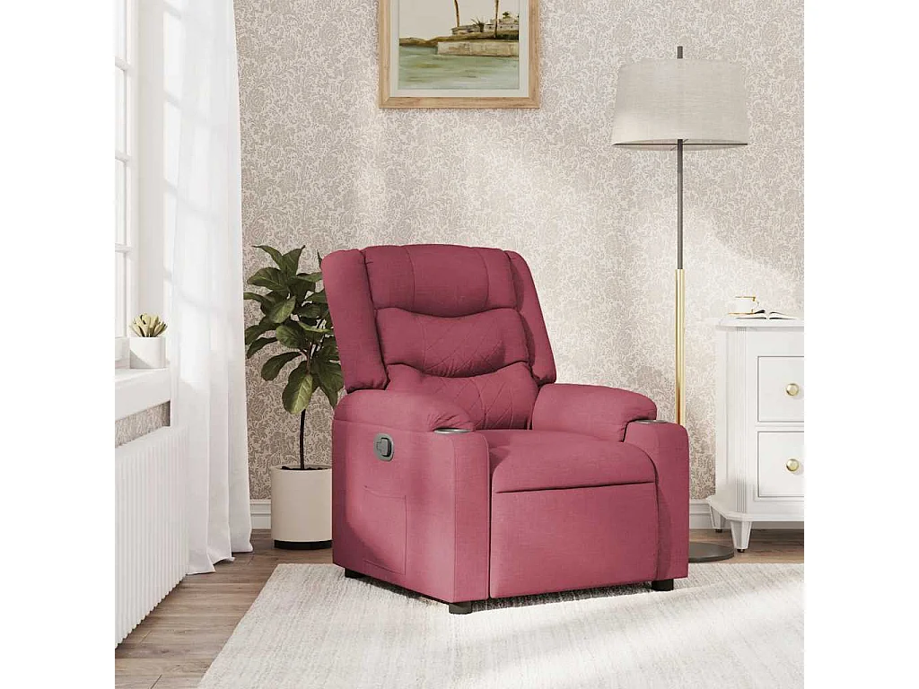 Fauteuil inclinable-Chaise de relax-Fauteuil TV Rouge bordeaux Tissu SHL2470