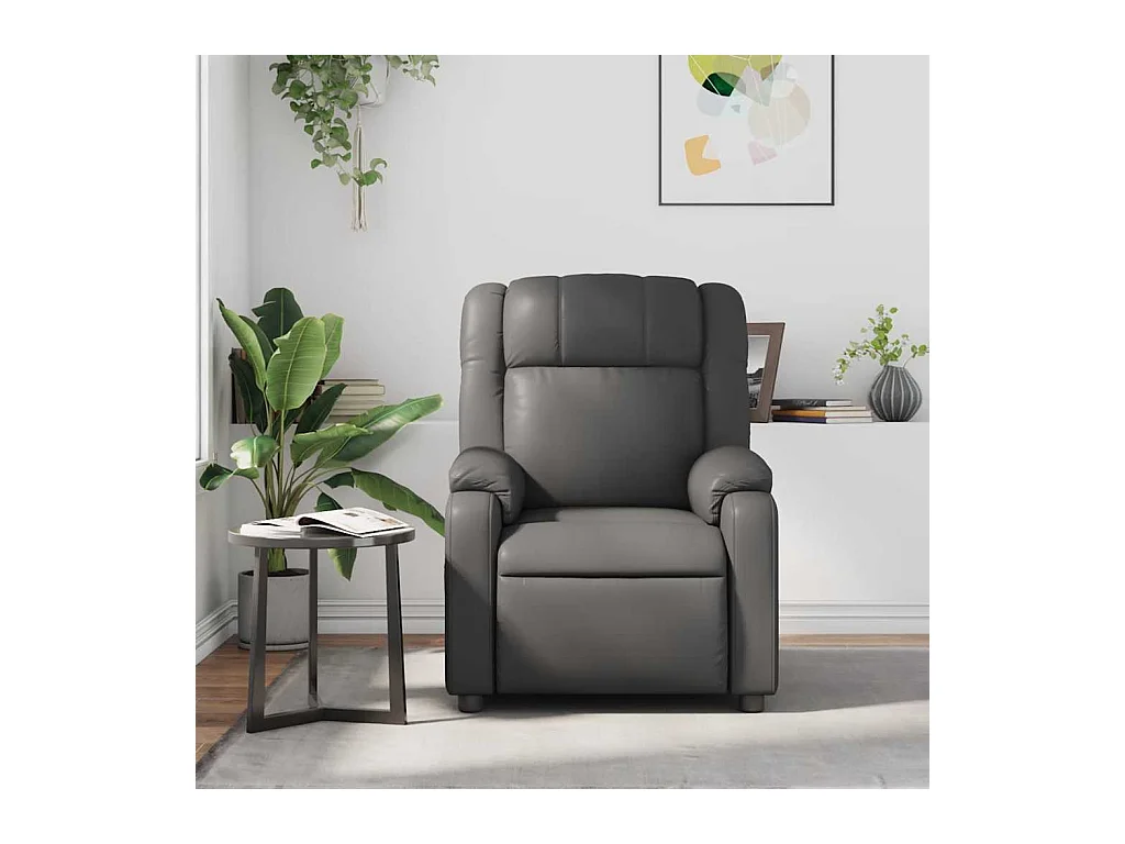 Sillón de salón | Silla | Sillón de masaje reclinable cuero sintético gris SHL8916