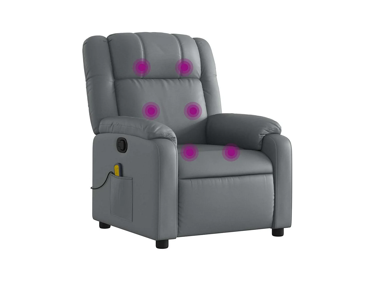 Fauteuil inclinable-Chaise de relax-Fauteuil de Massage Gris Similicuir SHL4778