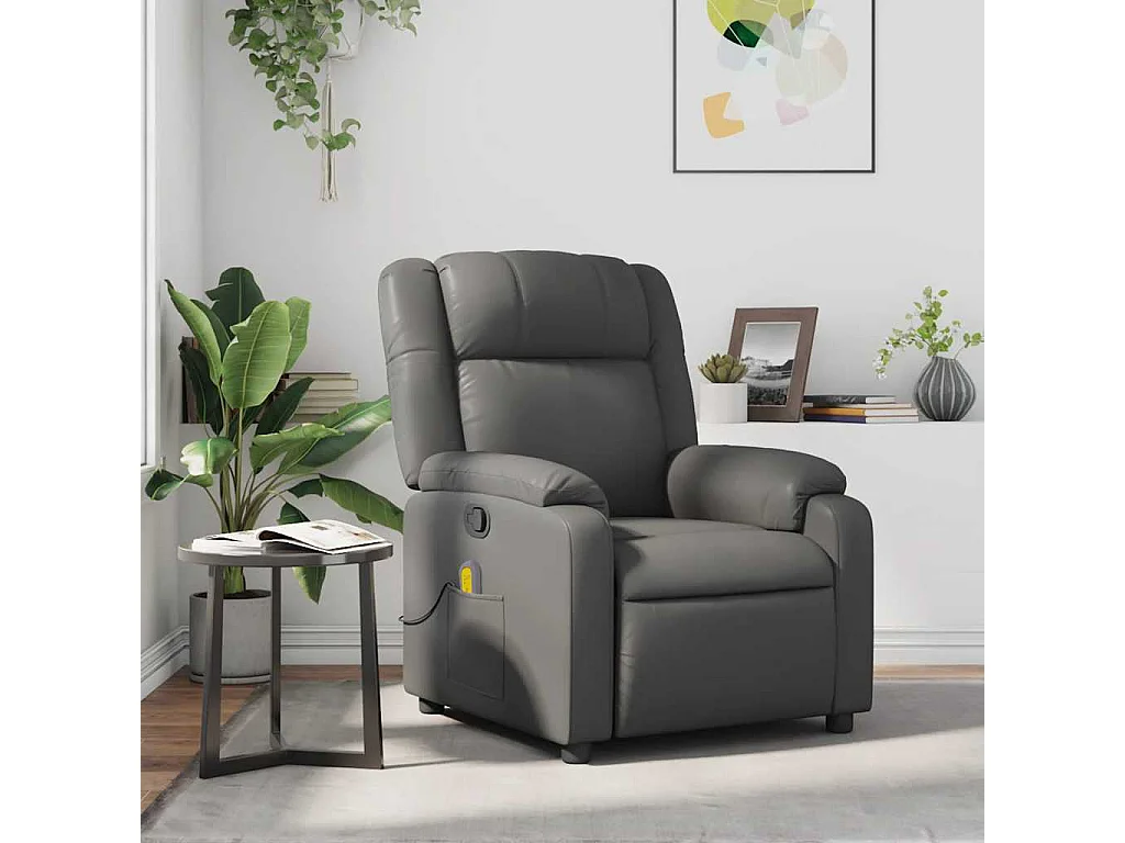 Relaxsessel | Massagesessel Grau Kunstleder SHL40031