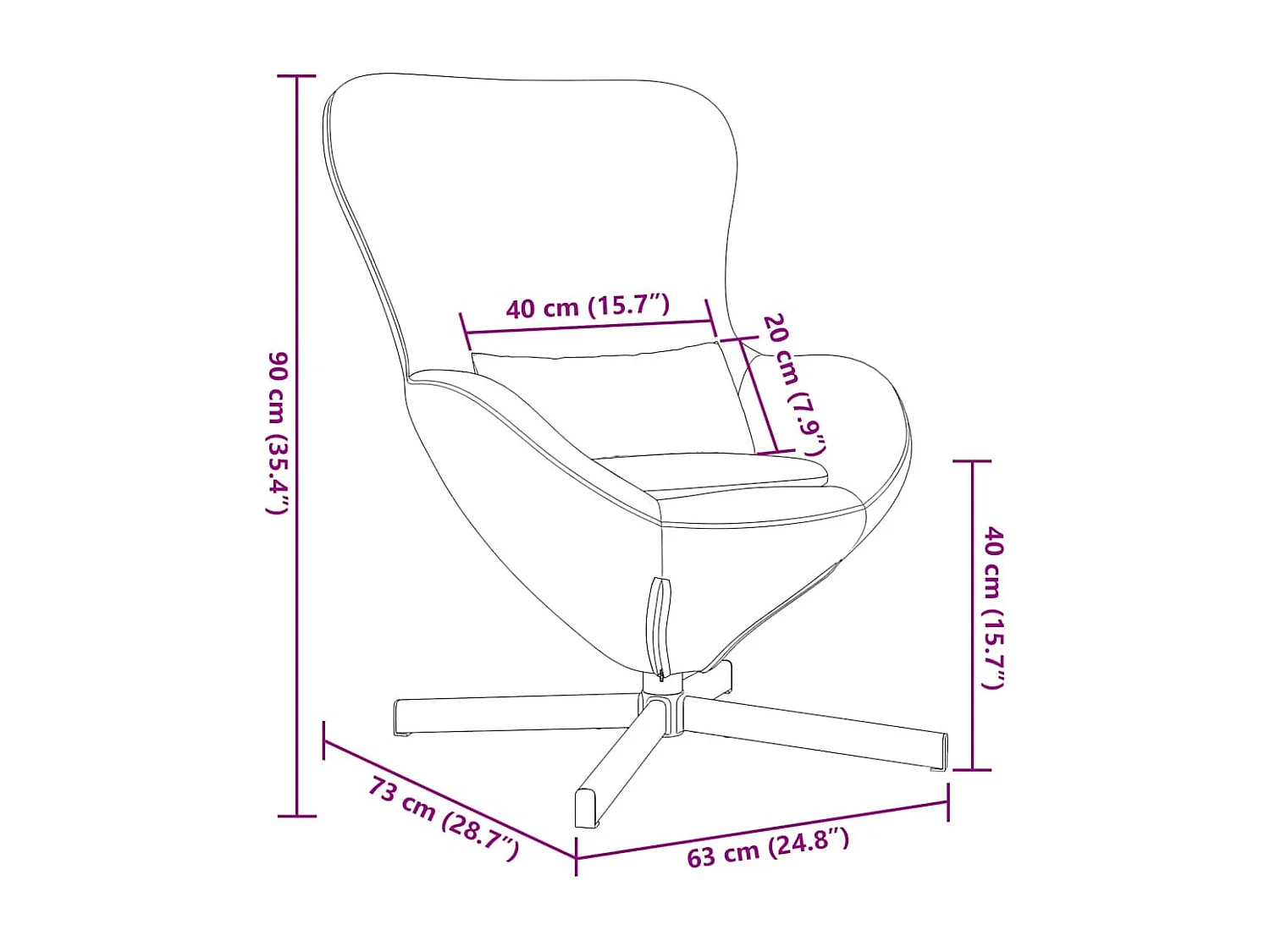 Sillón de relax | Sillón huevo Crema 63x73x90 cm SHL9023
