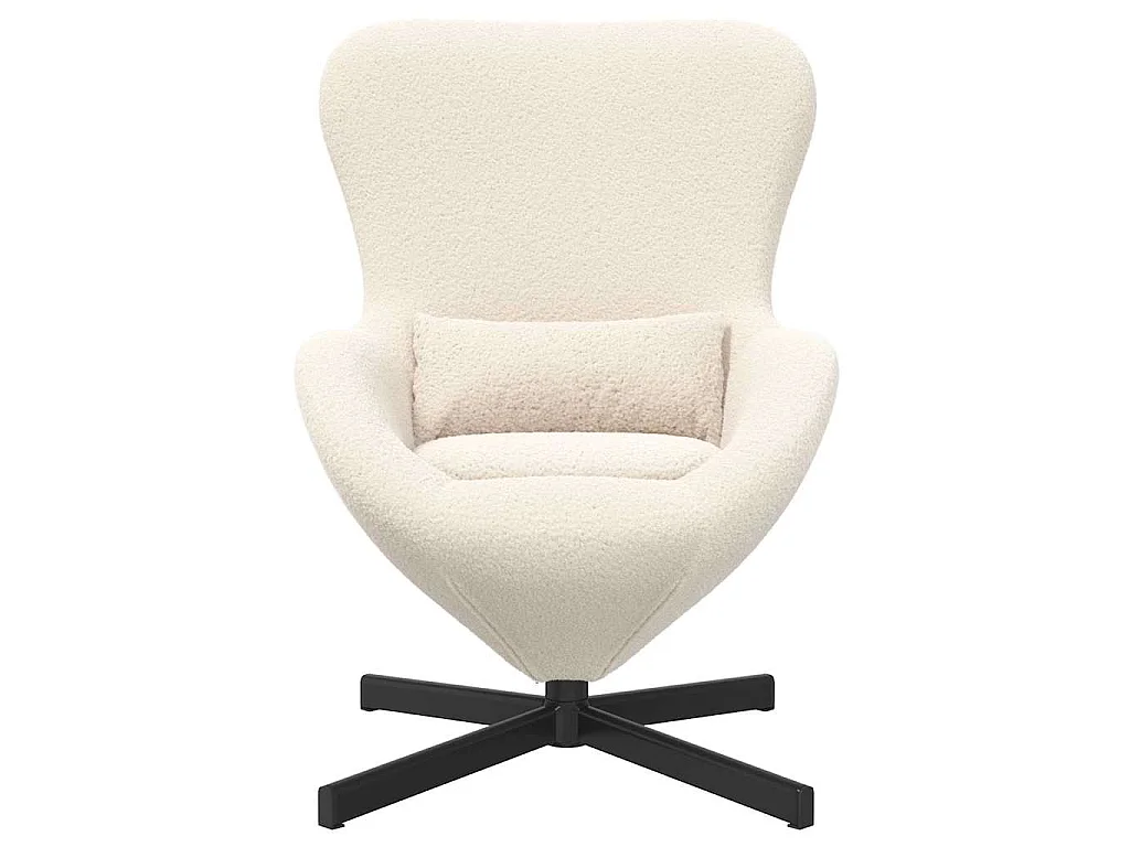 Eivormige stoel Crème 63 x 73 x 90 cm Stof