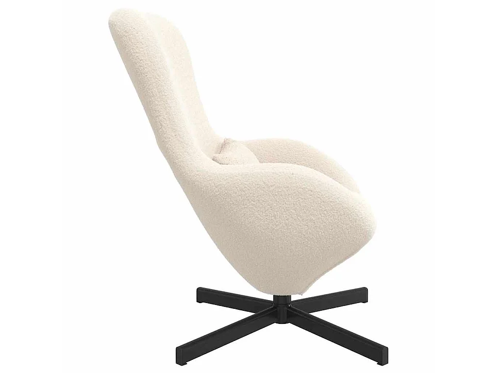 Eivormige stoel Crème 63 x 73 x 90 cm Stof