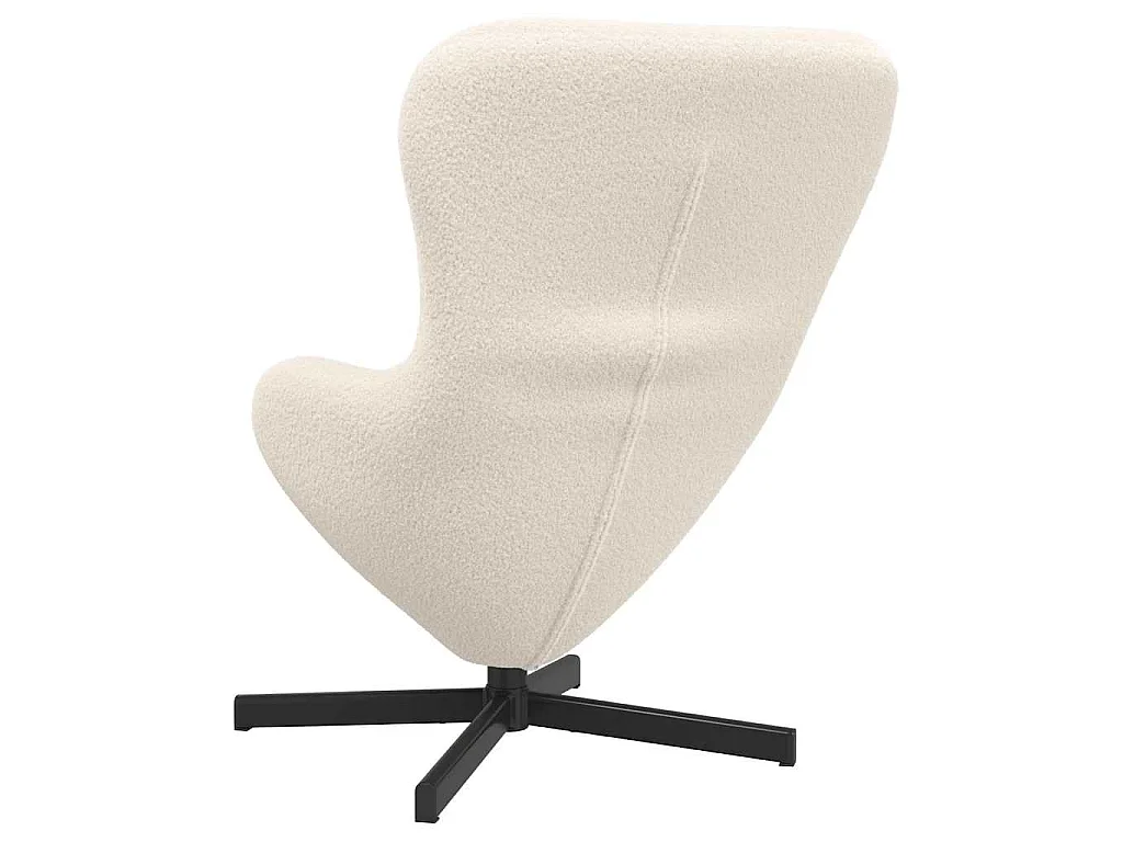 Eivormige stoel Crème 63 x 73 x 90 cm Stof